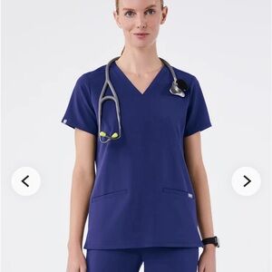 Figs Women's Deep Blue V-Neck Top